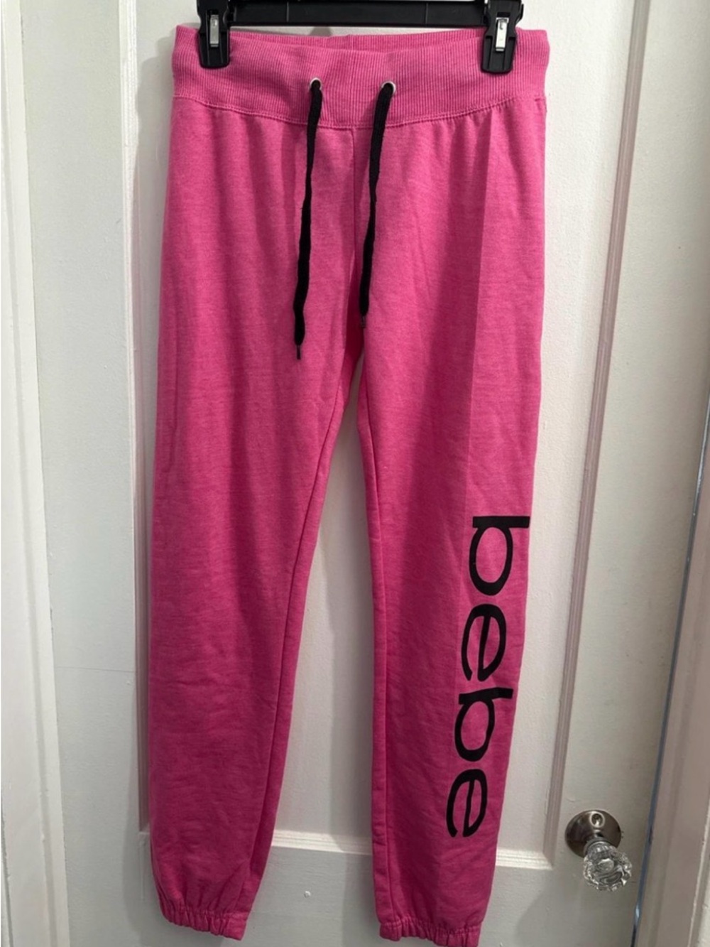 bebe Bright Pink Sleepwear Hoodie with Black Drawstring